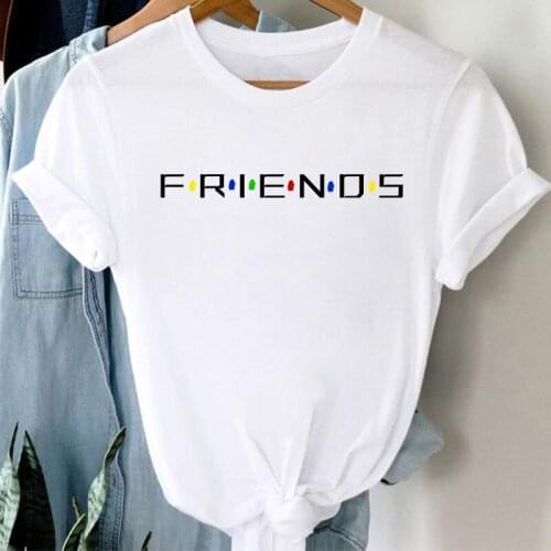 Summer T-shirt 2021 Letter Friends T-shirts friends tv show graphic t shirt Short Sleeve t-shirt Women Fashion Top Female