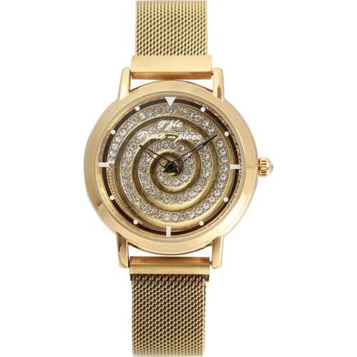 2021 TPL New Women Fashion Diamonds 360 Degree Rotating Magnet Analog Quartz Wrist Watches Luxury Diamond Dial