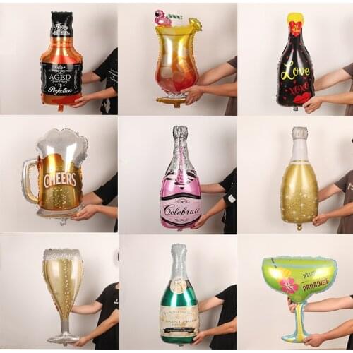 1pc Big Helium Balloon Champagne Goblet Aluminum Balloons Wedding Birthday Party Decorations Adult Kids hot Selling