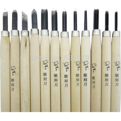 12pcs Woodworking engraving knife Wood carving chisel sets