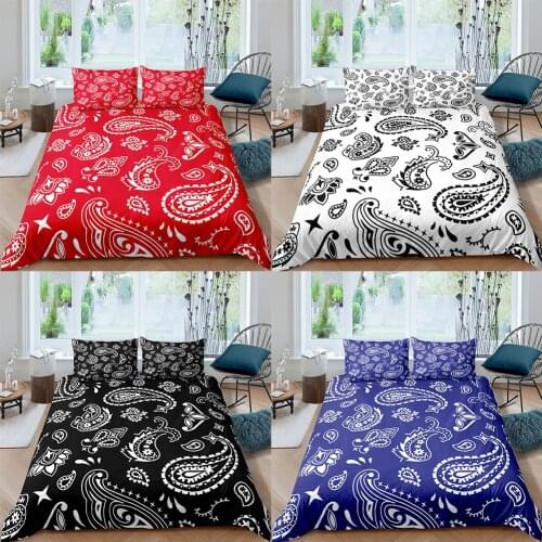 Paisley Bandana Printed 2/3pcs Duvet Cover Bedding Sets With Pillow Case Luxury Bedspread Single Full Queen King Size