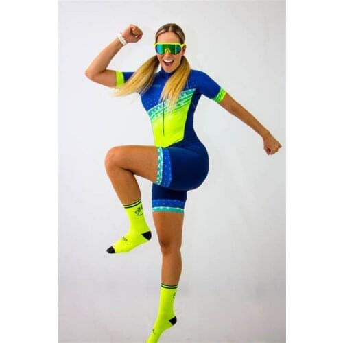 2019 Pro Team triathlon suit ladies bike jersey tights jumpsuit Maillot bike wear short sleeve suit