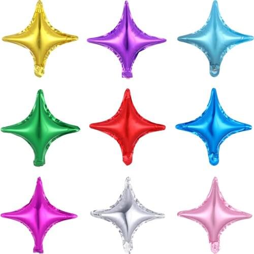 50pcs/lot 10inch Four-pointed Star Balloon Wedding Anniversary Birthday Party Decor Gold Foil Balloon Baby Shower Party Supplies