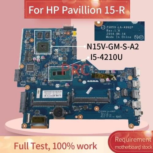 781640-501 781640-601 For HP Pavillion 15-R I5-4210U 820M Notebook Mainboard LA-A992P SR1EF N15V-GM-S-A2 DDR3 Laptop Motherboard
