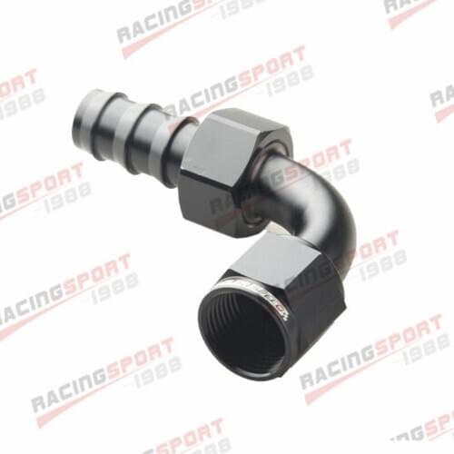 90 Degree 10AN AN-10 Swivel Push On Oil Fuel Line Hose End Fitting Adaptor Black