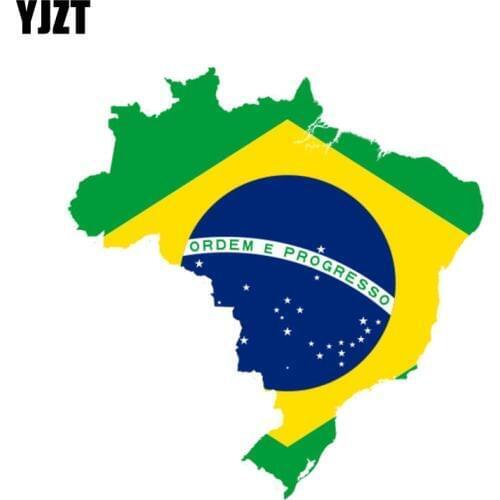YJZT 15.3CM*14.6CM Car Accessories Brazil Flag Motorcycle Car Sticker Creative Decal 6-0840