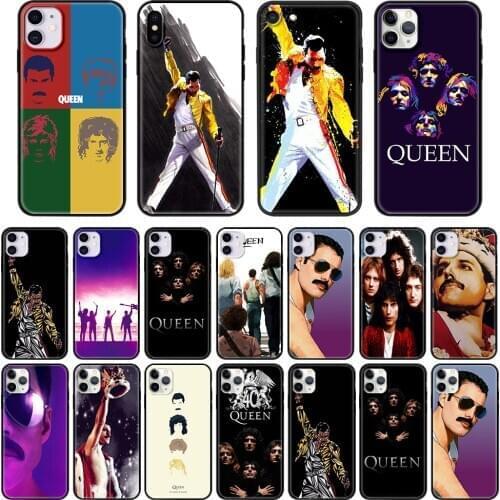 Phone Case for iPhone 12 Mini 11 Pro Max 7 8 XR X XS MAX 6 6S 7 8 Plus SE 2020 TPU Soft Cover Freddie Mercury Queen band Shell
