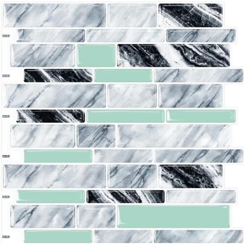 Cocotik 12x12 Inch Mosaic Self Adhesive Tile Backsplash Wall Sticker Vinyl Bathroom Kitchen Home Decor, 10 Sheets