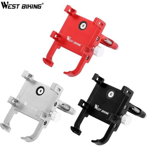 WEST BIKING Mobile Phone Holder 360 Rotation Adjustable Bicycle MTB Motorcycle Bike Handlebar Mount Bracket Aluminum Alloy Stand