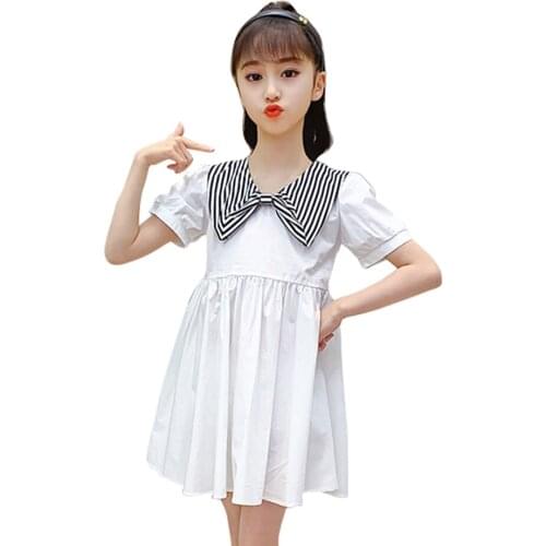 Kids Dresses For Girls Striped Girls' Dresses Patchwork Kids Dress Summer Girls Clothes 6 8 10 12 14