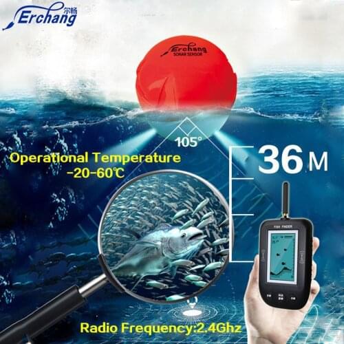 Russian Menu Erchang F3/C Wireless Portable Fish Finder Sonar Depth Sounder Fish Radar Fishing Sonar Fishfinder