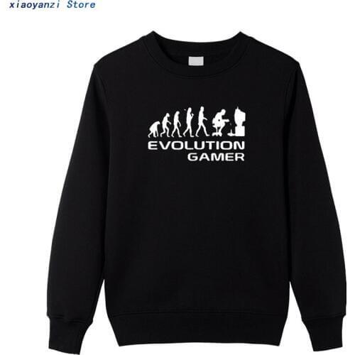 Evolution Of A Gamer PC Geek leisure time Cotton Printed sweatshirts Long sleeves O-Neck Anime Funny hoodies pullovers Plus Size