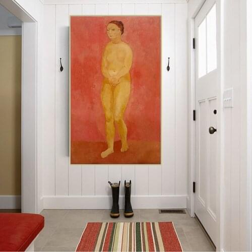 Canvas Oil Painting Pablo Picasso"Nude Woman Standing"Western Art Decor Poster Wall Aesthetic Picture Modern Home Decoration