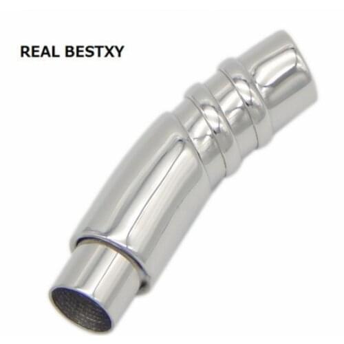 REAL BESTXY 10pcs/lot 316L Stainless Steel Leather Cord End Cap/ Magnetic Clasp