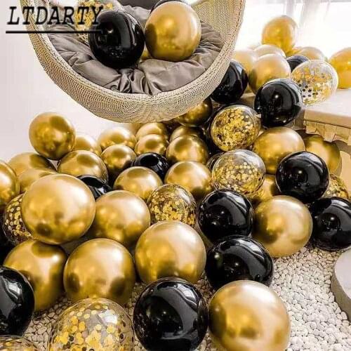 10pcs metal pearl powder, champagne gold latex balloons, thick chrome metal color, suitable for birthday party party decorations