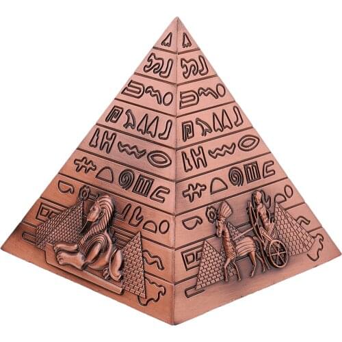 Metal Pyramids Statue Building Architecturel Travel Souvenir Gift-10 x 10 cm
