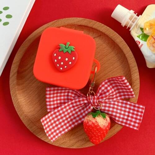 Cute cartoon Earphone Case for xiaomi Air 2 SE Case Silicone shell with cartoon keychain hearphone Case for xiaomi MI 2SE