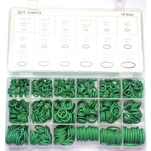 530Pcs Seal O-ring Kit Repair Car Air Conditioning Rubber Sealant Box Set 18 sizes Gasket Sealing Ring O Rings Rubber Kit Set