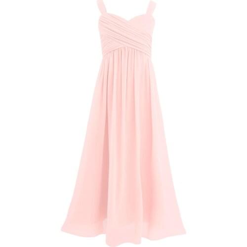 4-14Y Princess Flower Girls Dresses Summer Chiffon Tutu Dress Pageant Wedding Bridesmaid Birthday Party Prom Dress For Girls