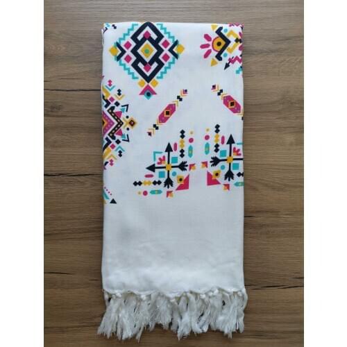 Peştamal Banyo Havlusu %100 Pamuk,Spa ve Plaj Havlusu 100x180 Melis Home Baskılı