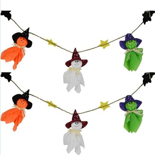 Ghosts Halloween Bunting Decorations Halloween Ghosts Wall Hanging Home Decor 102 CM