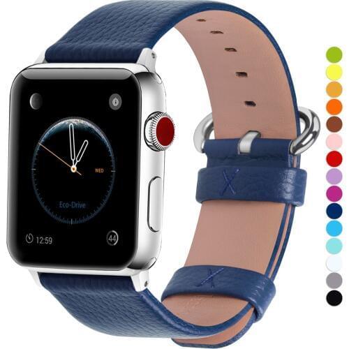 Band for Apple Watch 4/3/2/1 38mm 42mm Apple Watch Band,12 Colors Soft Leather Strap for iWatch Series 4 44mm 40mm