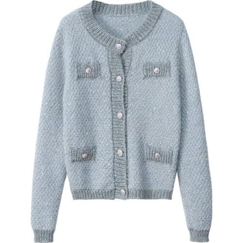 Luxury Designer Womens Cardigan Female Single Breasted knitted Tops Elegant Sweater Jacket Women Fall Elegant Clothing Coat