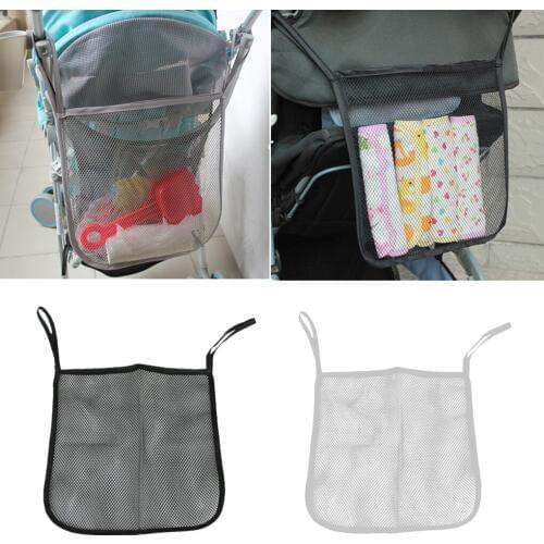New Portable 1PC/2PCS Pushchair Pram Mesh Bag Baby Stroller Mesh Bag Baby Outdoor Mesh Bags Baby Stroller Accessories