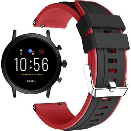 22mm Silicone strap For Fossil Gen 5 Carlyle HR Julianna HR Band for Fossil Sport 43mm / Q Explorist HR Gen 4 Belt Band