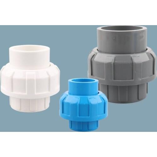 1pc 20/25/32/40/50mm PVC Union Connector PVC Pipe Joints Garden Irrigation Aquarium Water Tank Pipe Fittings