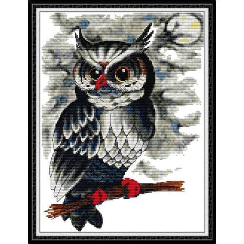 DIY Needlework Owl Cross-stitch Embroidery Animals 14ct Print on Canvas 11ct Counted Cross Stitch Fabric DMC Thread Handmade Art