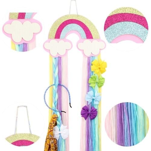 Girls Barrette Hairband Organizer Hair Bows Hairpins Storage Belt Hair Clips Barrette Hanger Organizer Hairband Scrunchy Holder