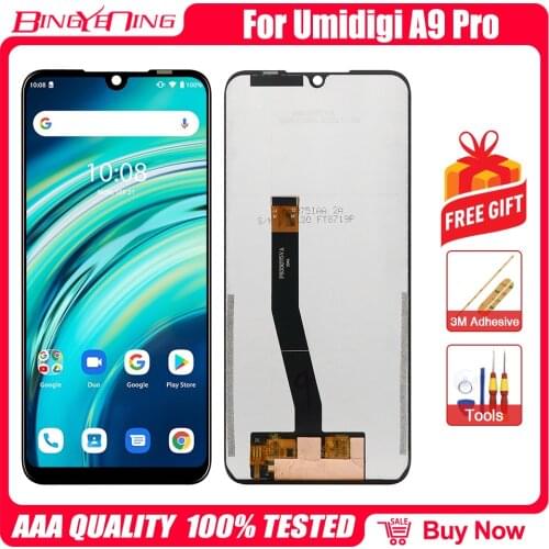 100% New Original 6.3 inch Touch Screen+2340x1080 LCD Display + Frame Replacement For UMI umidigi A9 Pro Android 10.0 Phone