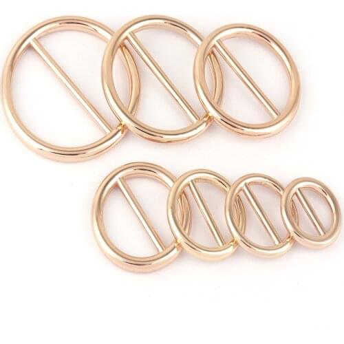 14-40mm Gold Metal Adjustable Slide Round Bar Buckle Dog Collar Strap Belt Buckle Purse Handbag Hardware Webbing Bag Leather DIY