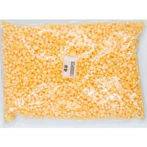 2mm,4mm,5mm,6mm,8mm,10mm,12mm Jelly Orange AB Flat back ABS round Half Pearl beads, imitation plastic half pearl beads