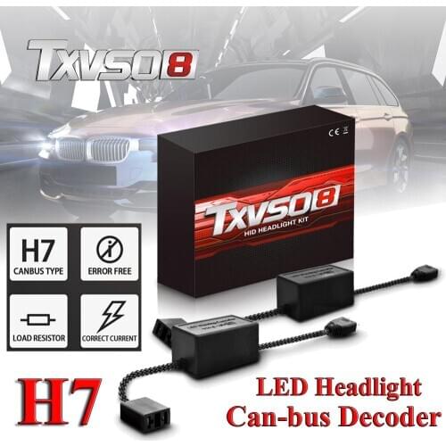 2 x H7 HID LED Headlight Can-bus Decoder Error Free Anti Flicker Wiring Harness Adapter Drop Shipping