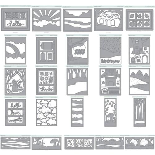 2021 AliliArts Metal Cutting Dies Scenes panel diy Scrapbooking Photo Album Decorative Embossing PaperCard Crafts Die