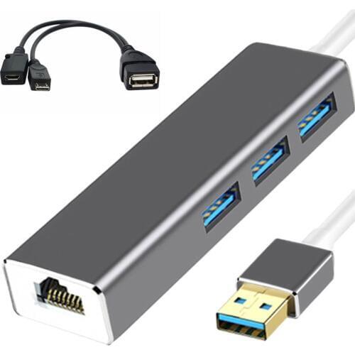 3 USB HUB LAN Ethernet Adapter + OTG USB CABLE for FIRE STICK 2ND GEN OR FIRE TV3