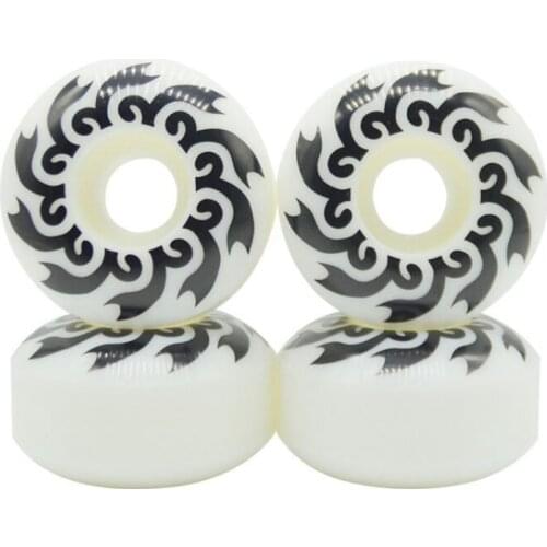 4Pcs 52mm White Professional Skateboard Wheel 100A Hardness Skateboard Double Rocker Wheel Downspeed Sliding Wheels