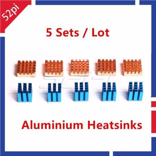 5 Sets! Copper Aluminium Cooling Heatsinks for Raspberry Pi 3 / 2 Model B