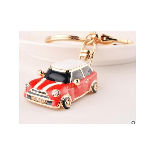50pcs/lot cartton metal car keychain woman man casual car key ring unisex car key ring