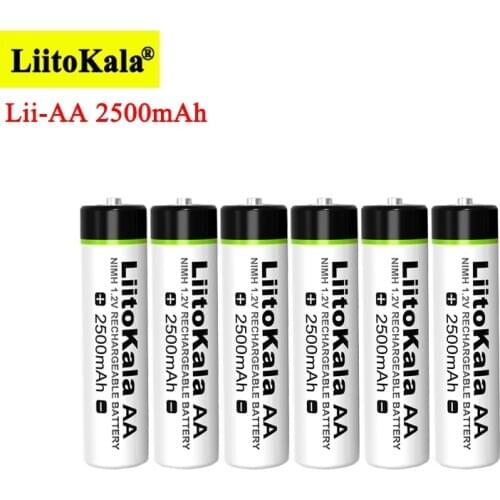 Liitokala 1.2V AA 2500mAh Ni-MH Rechargeable battery aa for Temperature gun remote control mouse toy batteries