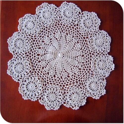 Free shipping 2016 new fashion crochet cotton felt as novelty household mat for home decor cotton mats wedding decor