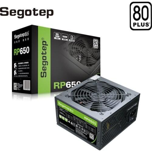 Segotep PC Power Supply PSU 650W Source 80Plus For ATX Computer Case Gaming Quiet 120mm Fan 24PIN 12V ATX Desktop Power Supply