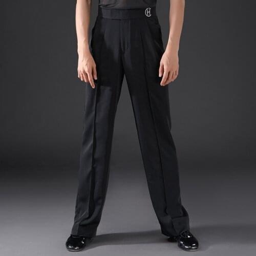Fashion Ballroom Dance Pants Black Latin Straight Trousers Chacha Smaba Tango Latin Dance Practice Clothes Dance Wear DQS7230