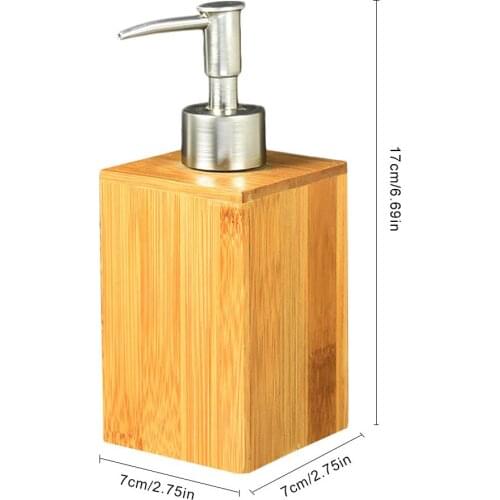 Natural Bambooe Shampoo Shower Bottle Liquid kitchen Soap Dispenser Dish bottle Hand Sanatizer Dispenser Refillable for Bathroom