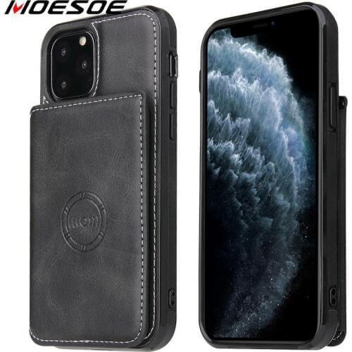 Wallet Case for iPhone 11 Pro X XR XS MAX 7 8 Plus Cases Card Slots Car Holder Back Flip Cover Buckle for iPhone SE 2020 Fundas