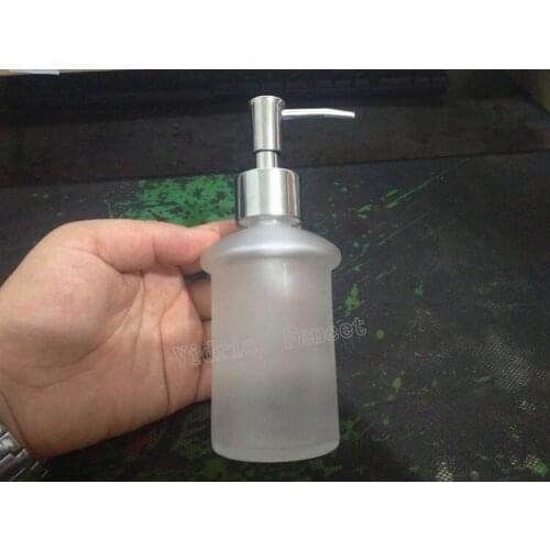 Vidric 200ml Liquid Soap Dispensers Frosted Glass Brass Head Toilet Shower Dispenser Bottles Hotel Bathroom Soap Dispenser 9058