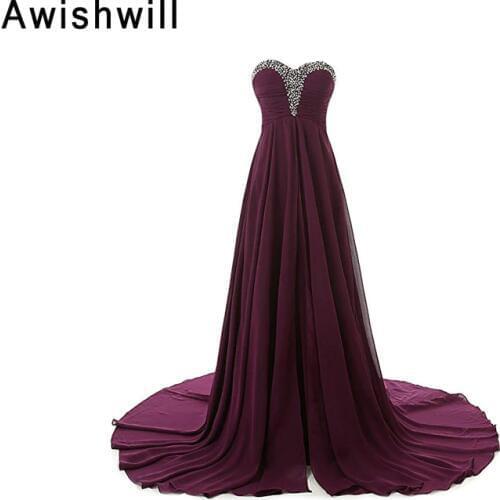 Elegant Long Prom Dress Chiffon Formal Maternity Dress For Women Sweetheat Neck Beadings Pregnant Evening Dress Robe de Soiree