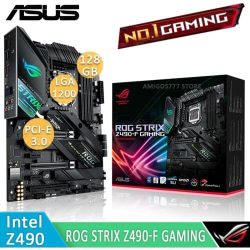 LGA 1200 Asus ROG STRIX Z490-F GAMING Motherboard PCI-E 3.0 M.2 SSD Display Port SupremeFX 8 Desktop Z490 Gaming Placa-mãe 1200